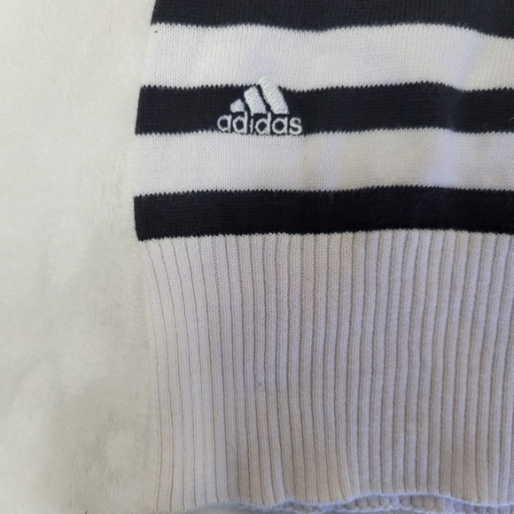 Adidas Womens XL Short‎ Sleeve Striped Sweater  Y2K Button Up Golf Preppy - Picture 5 of 12